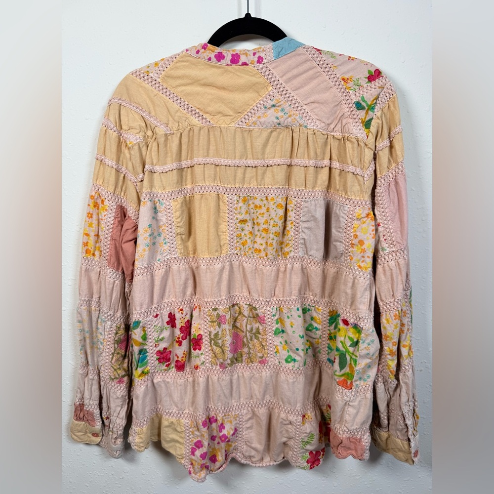Ivy Jane Patchwork Boho Blouse L Cottagecore Flor… - image 6